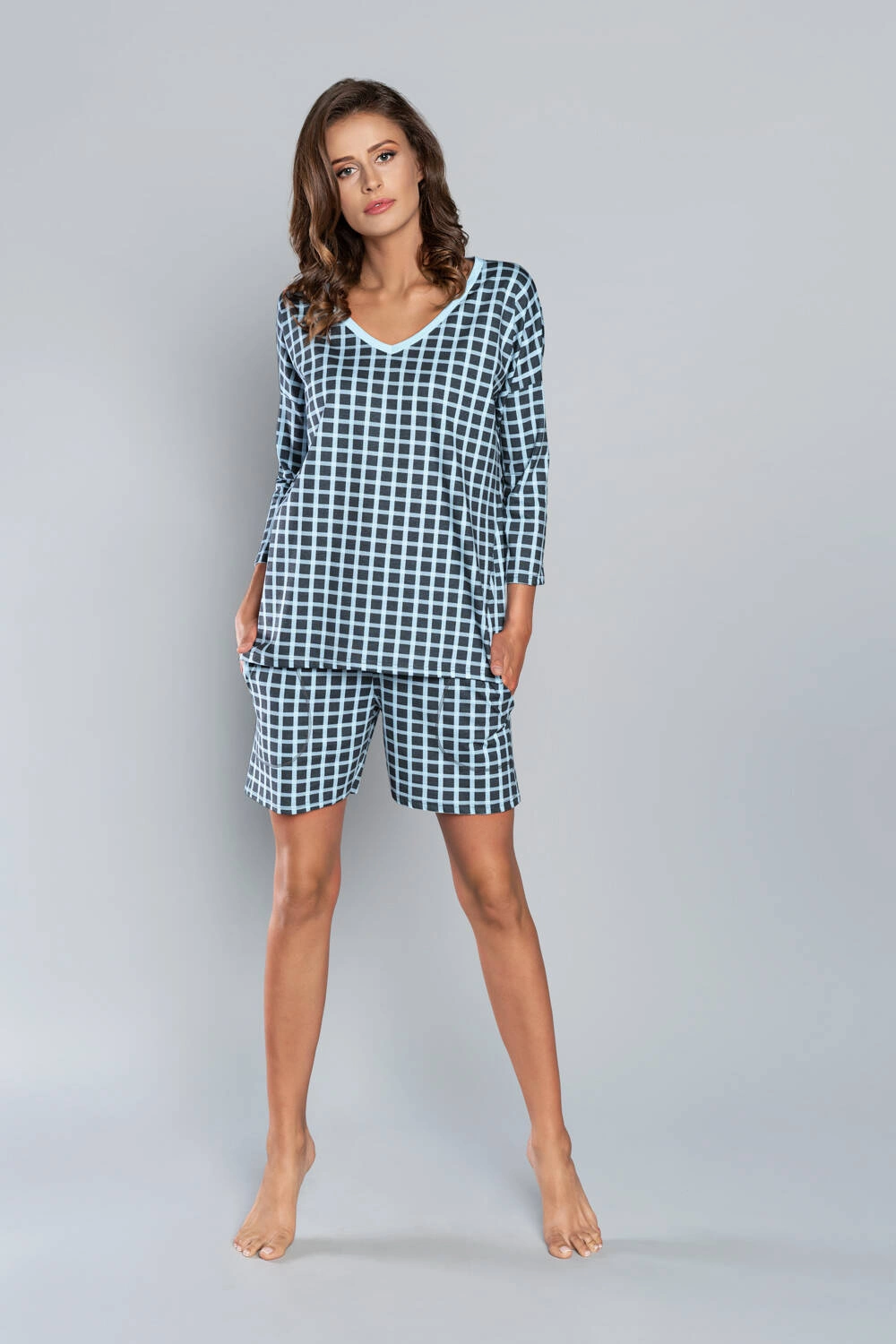 bawelniana-pizama-damska-371txt.webp Piżama damska bawełniana 3/4 krótkie spodenki SAVITRI Italian Fashion | Italian Fashion | Sklep Sestimi - obrazek 1