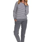 Ciepła piżama damska Doctor Nap PM.5247 DARK GREY
