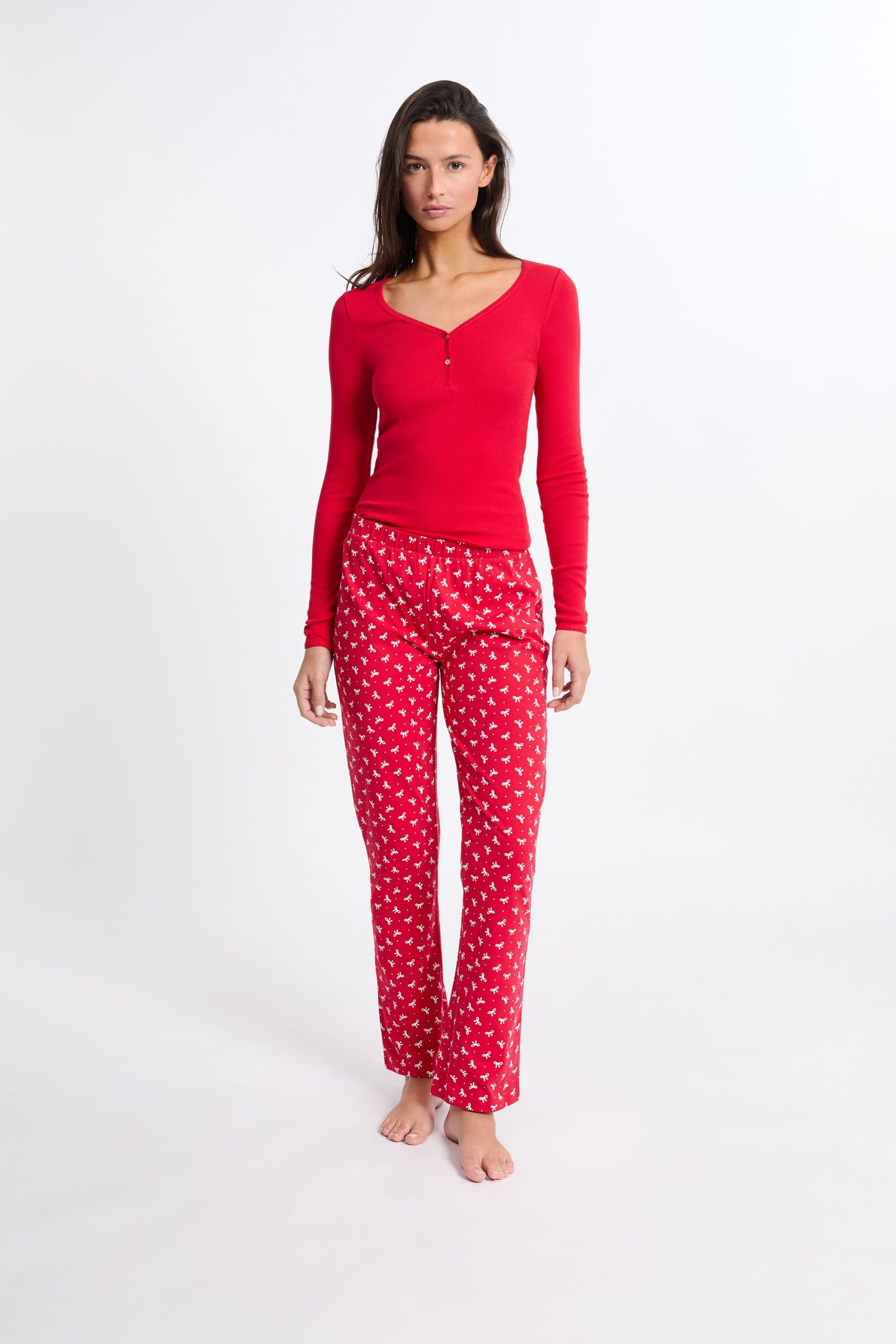 etam-pizamy-236mee.jpg Piżama 2 częściowa we wzory z bawełną MISKITA ROUGE ETAM - obrazek 1