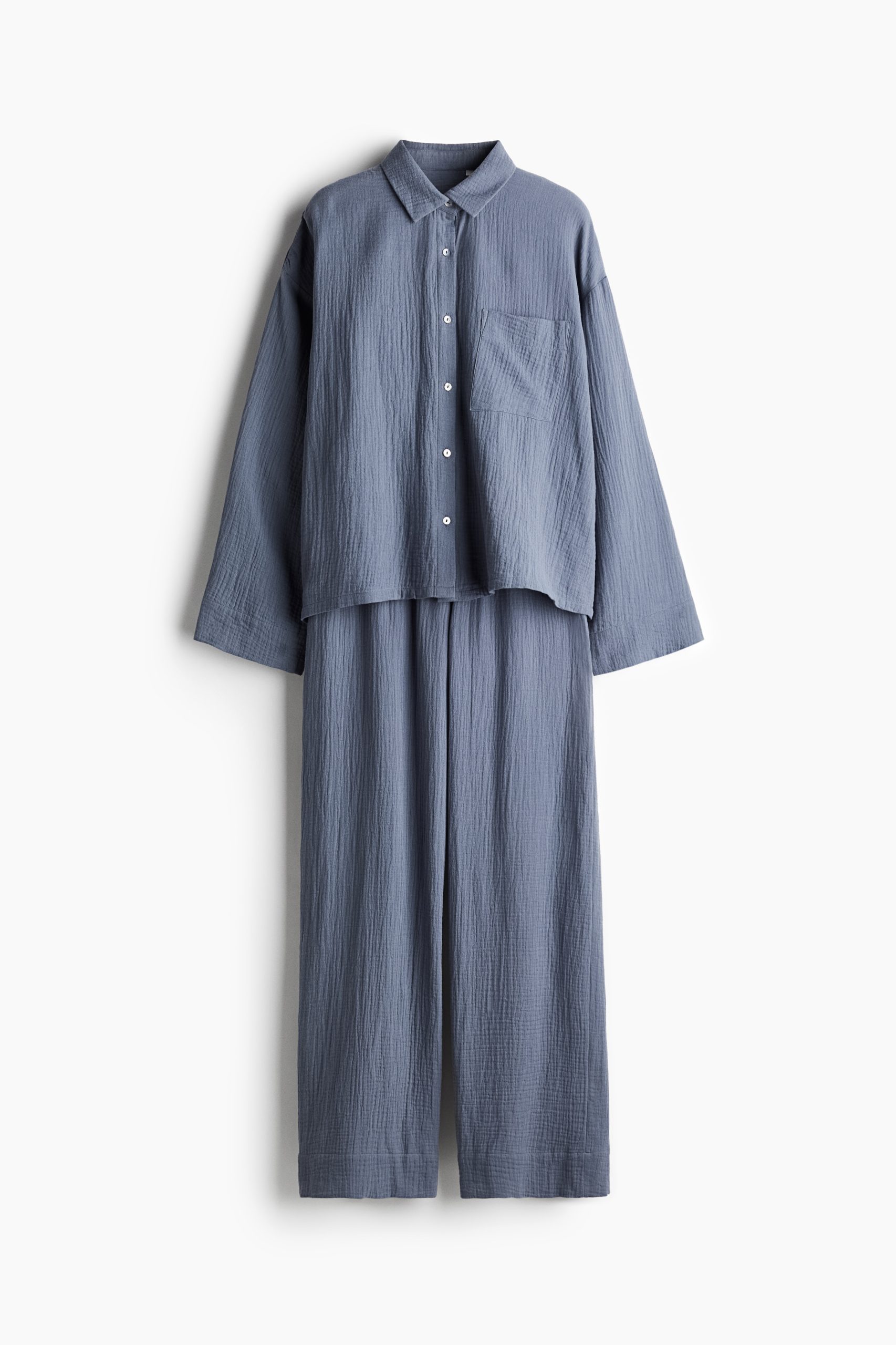 hm-pizamy-601ces.jpg Piżama z bawełnianego muślinu Biały/Serca ONA | H&M PL - obrazek 1