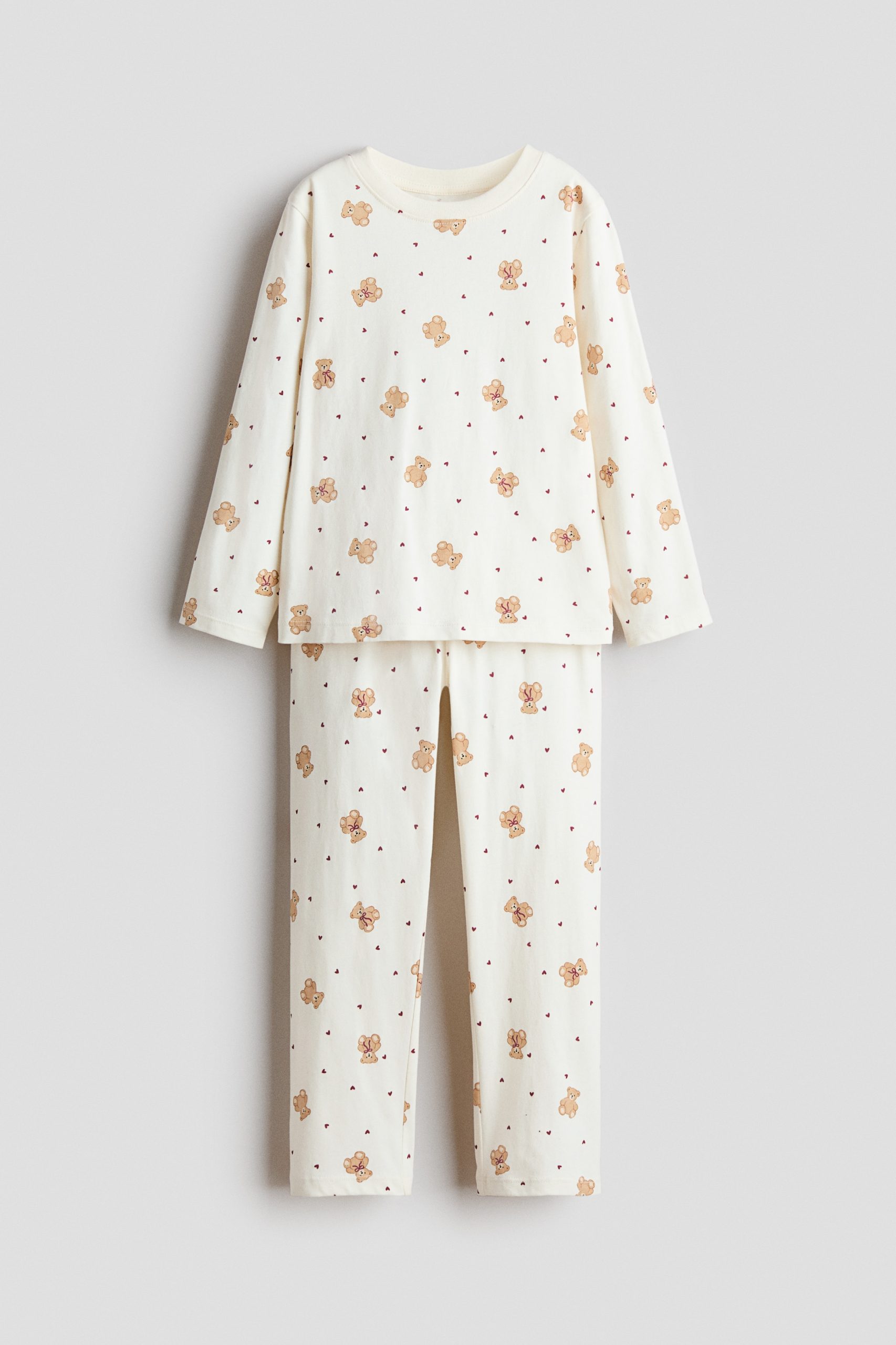 hm-pizamy-787iyr.jpg Bawełniana piżama z nadrukiem Kremowy/Misie Dziecko | H&M PL - obrazek 1