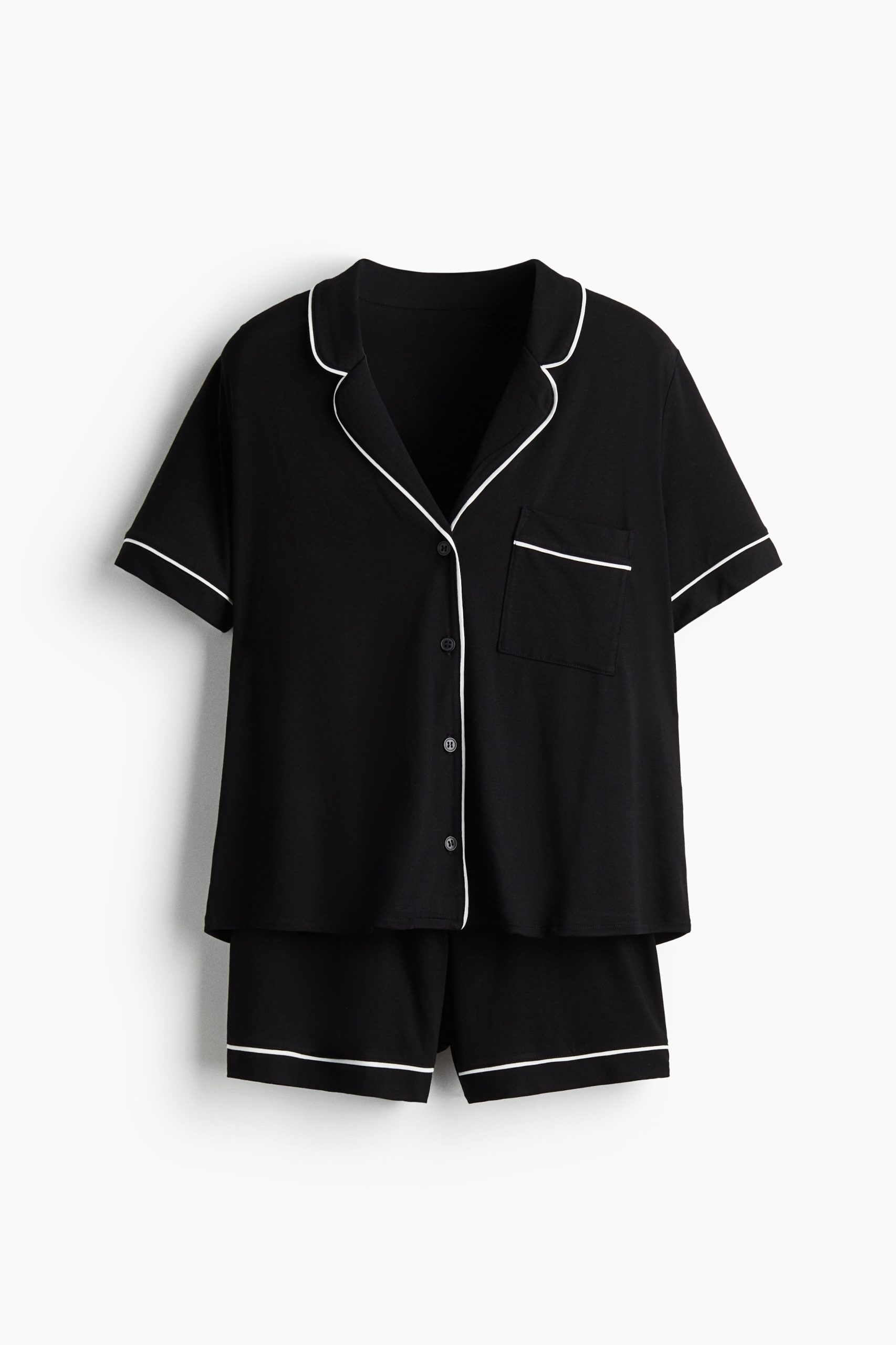 pizama-damska-hm-875tsj.jpg Piżama z domieszką wiskozy Czarny ONA | H&M PL - obrazek 1