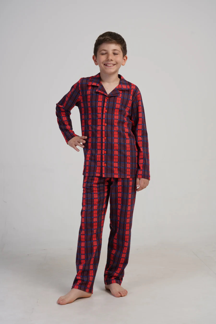pizama-dla-chlopca-147boj-1.jpg Piżama chłopięca Vienetta Plaid Dream, Czerwony, r. 128 164 - obrazek 1