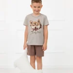 Piżama chłopięca krótki rękaw, krótkie spodnie Shiba italianfashion.pl