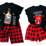 Whisky i Cola piżamy dla par/ czarny