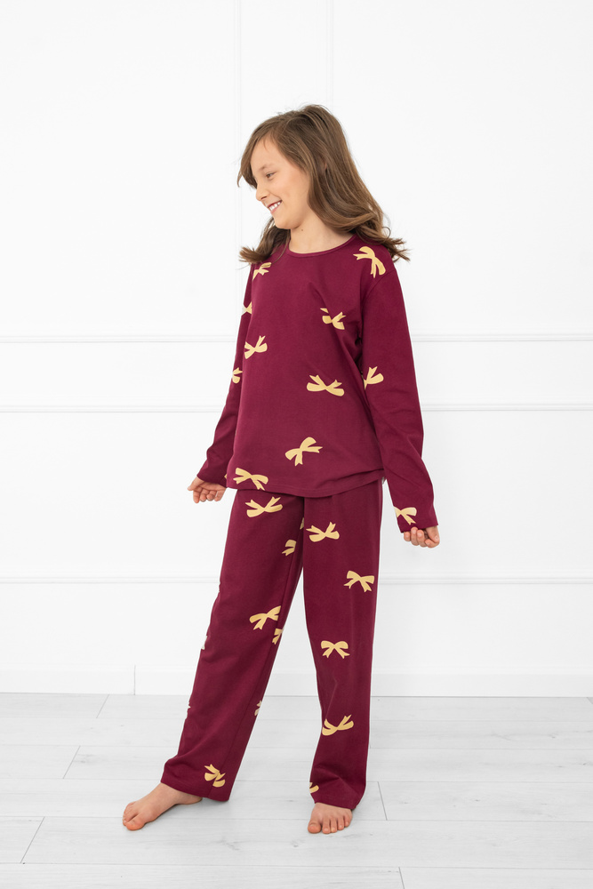 pizama-dziewczeca-107ohu.jpg Italian Fashion Kwadro – piżama dziewczęca bawełniana z kokardkami - obrazek 1
