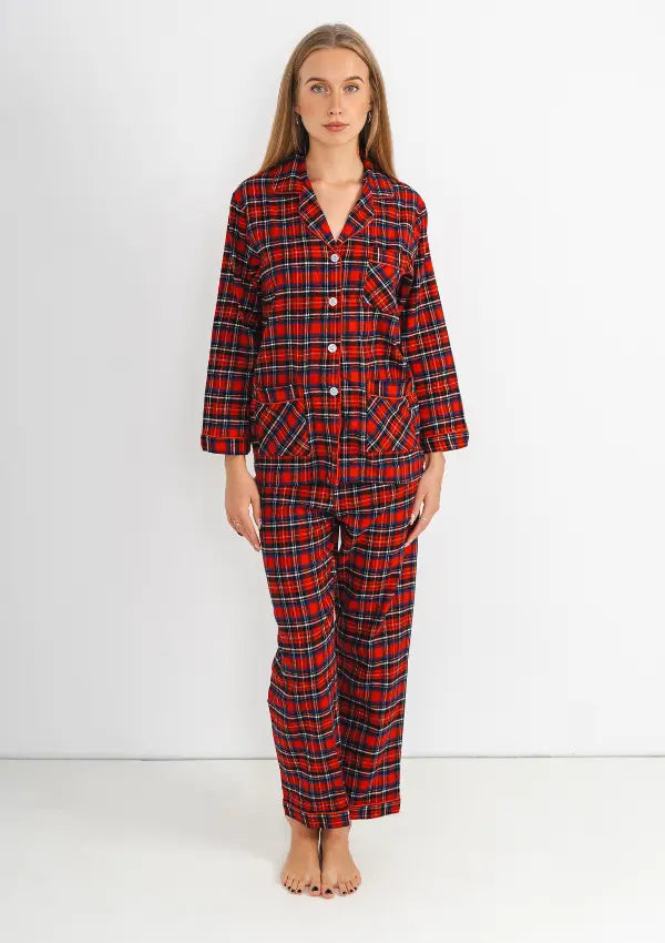 pizama-flanelowa-damska-233wel.jpg Piżama Damska Formax Plaid Comfort, Czerwony, r. S XXL - obrazek 1