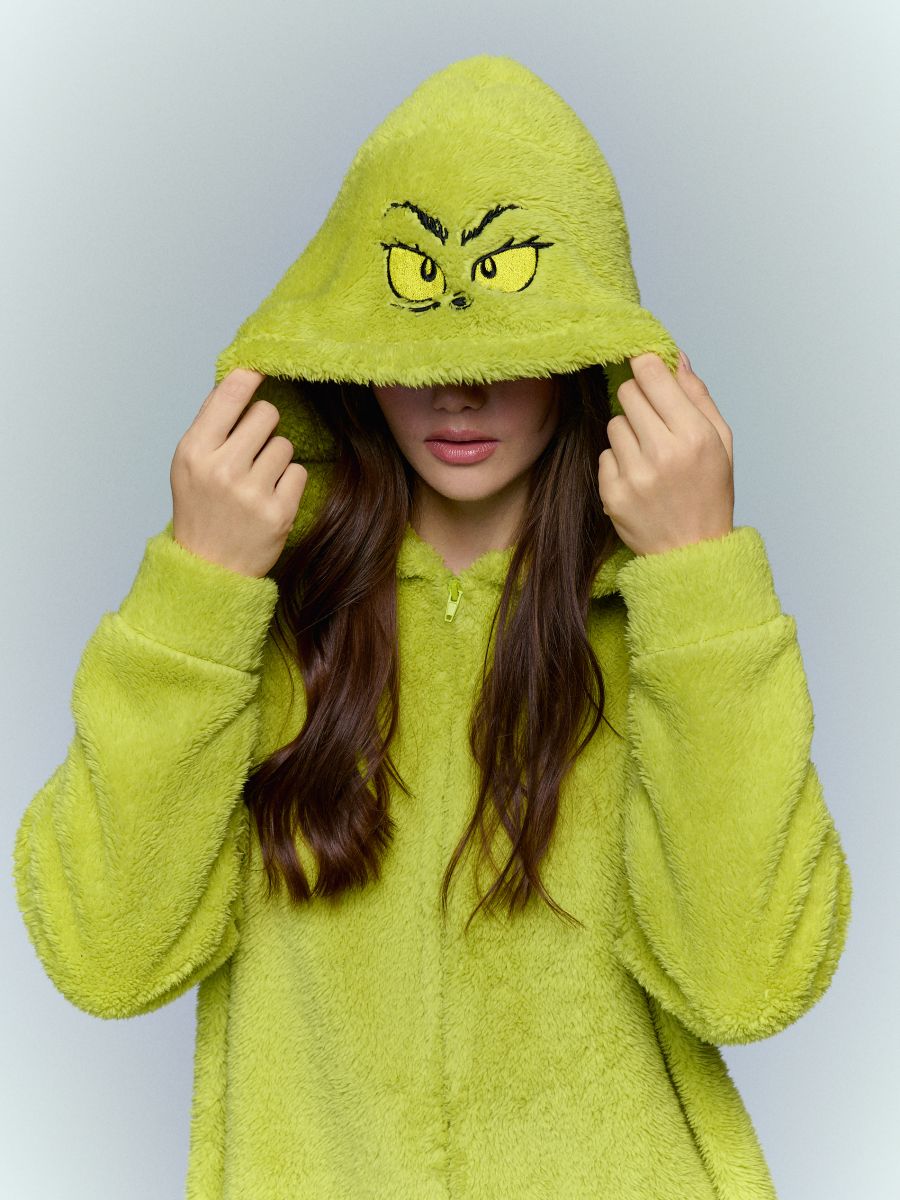 pizama-grinch-077ddk.jpg Świąteczna piżama jednoczęściowa onesie Grinch - obrazek 1