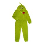 Kid The Grinch Jednoczęściowa piżama Rozmiar 4 16 Union Garnitur Chłopiec Dziewc