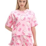 Różowa dwuczęściowa piżama Hello Kitty CROPP 545FZ 30X