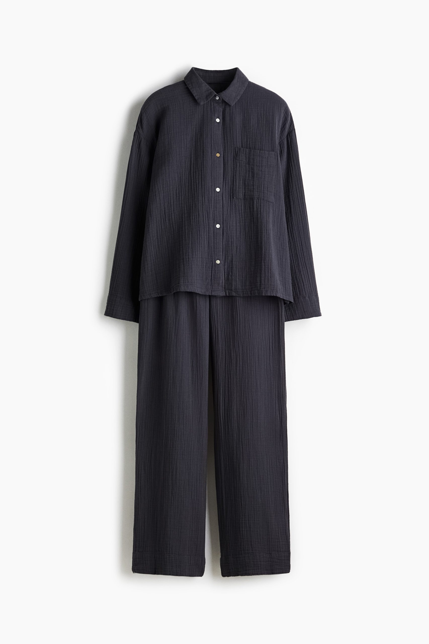 pizama-hm-446ixw-1.jpg Piżama z bawełnianego muślinu Biały/Serca ONA | H&M PL - obrazek 1