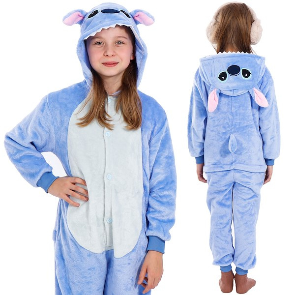 pizama-jednoczesciowa-160tgw.jpg Piżama jednoczęściowa kigurumi dziecięcy kombinezon Stitch rozmiar 120 130 cm - obrazek 1