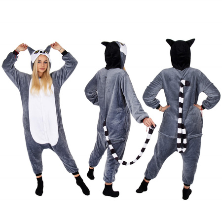 pizama-jednoczesciowa-488cyc.jpg Piżama jednoczęściowa kigurumi damska kombinezon lemur rozmiar M - obrazek 1