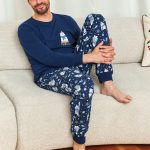 7338 Piżama męska Doctor Nap Cozy Bear – bawełna, długi rękaw i spodnie