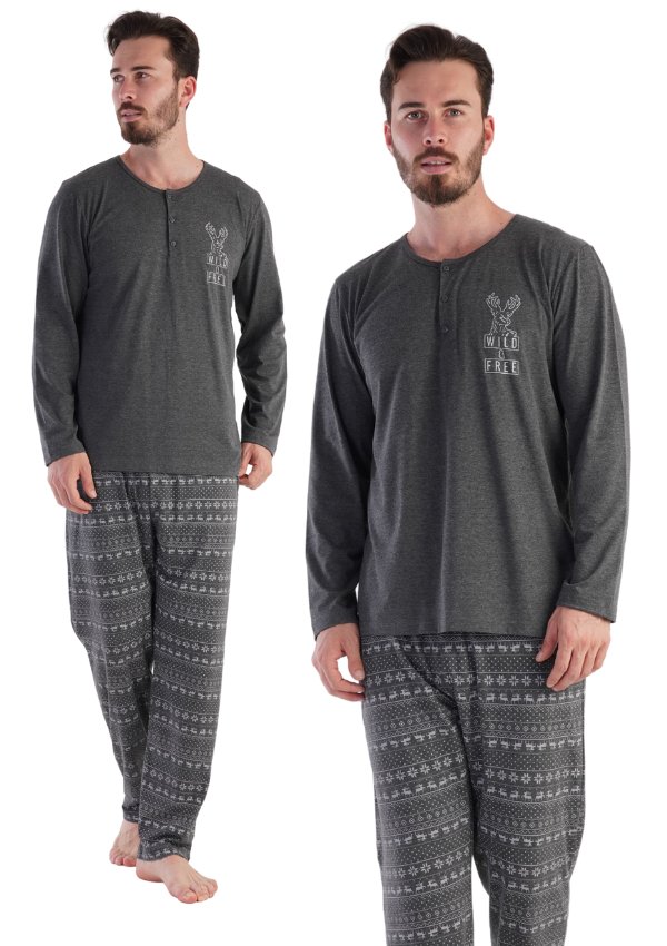 pizama-meska-bawelniana-701pyg.jpg Piżama Męska bawełniana Vienetta 2XL duże rozmiary z długim rękawem zimowa - obrazek 1