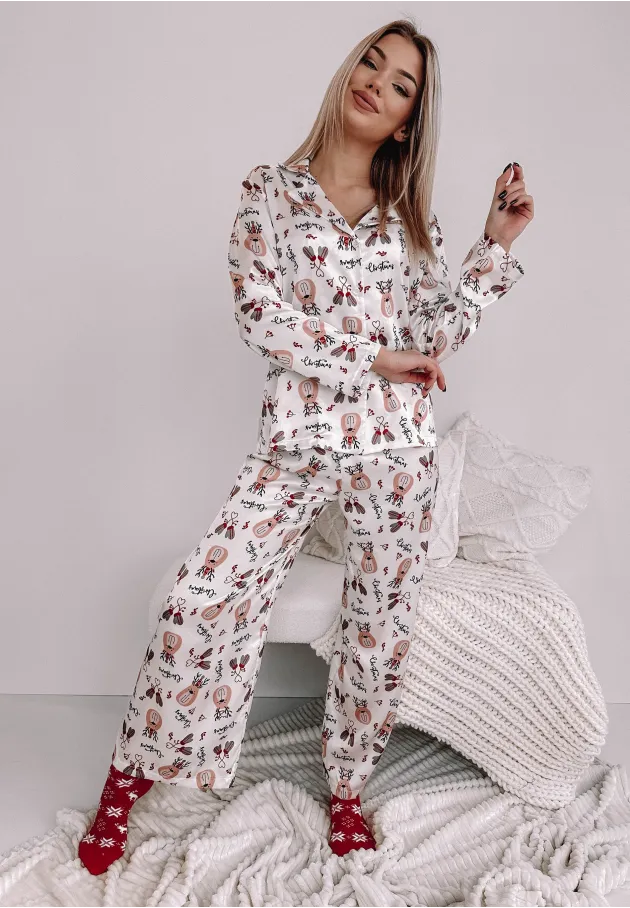pizama-swiateczna-503bhs.webp Długa świąteczna piżama damska Xmas Holidays - obrazek 1