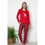 Świąteczna czerwona piżama damska na zimę M L XL XXl