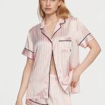 Victoria's Secret Satynowa piżama z krótkim rękawem Iconic Stripe Victoria's Secret PL