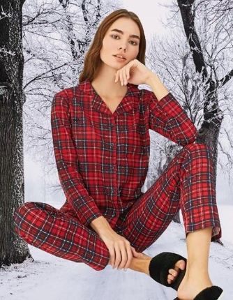 pizama-w-krate-203hjp.jpg Piżama Damska Bawełniana W Świąteczną Kratę Długa Ciepła Ceny i opinie Ceneo.pl - obrazek 1