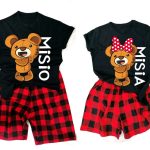 Misia i Misio bawełniane piżamy dla par