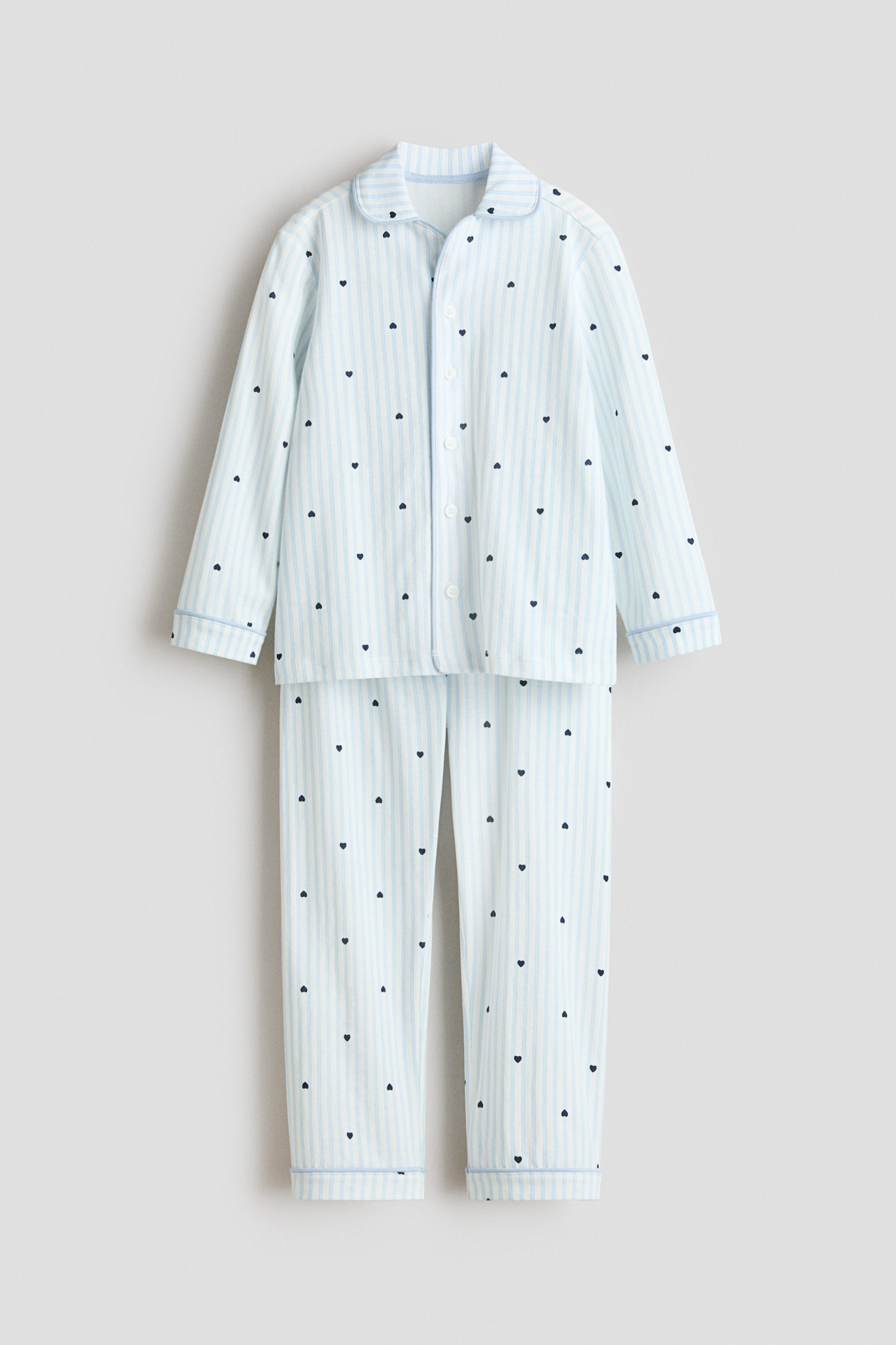pizamy-hm-783lgs-1.jpg Piżama z wzorzystego dżerseju Jasnoniebieski/Serca Dziecko | H&M PL - obrazek 1