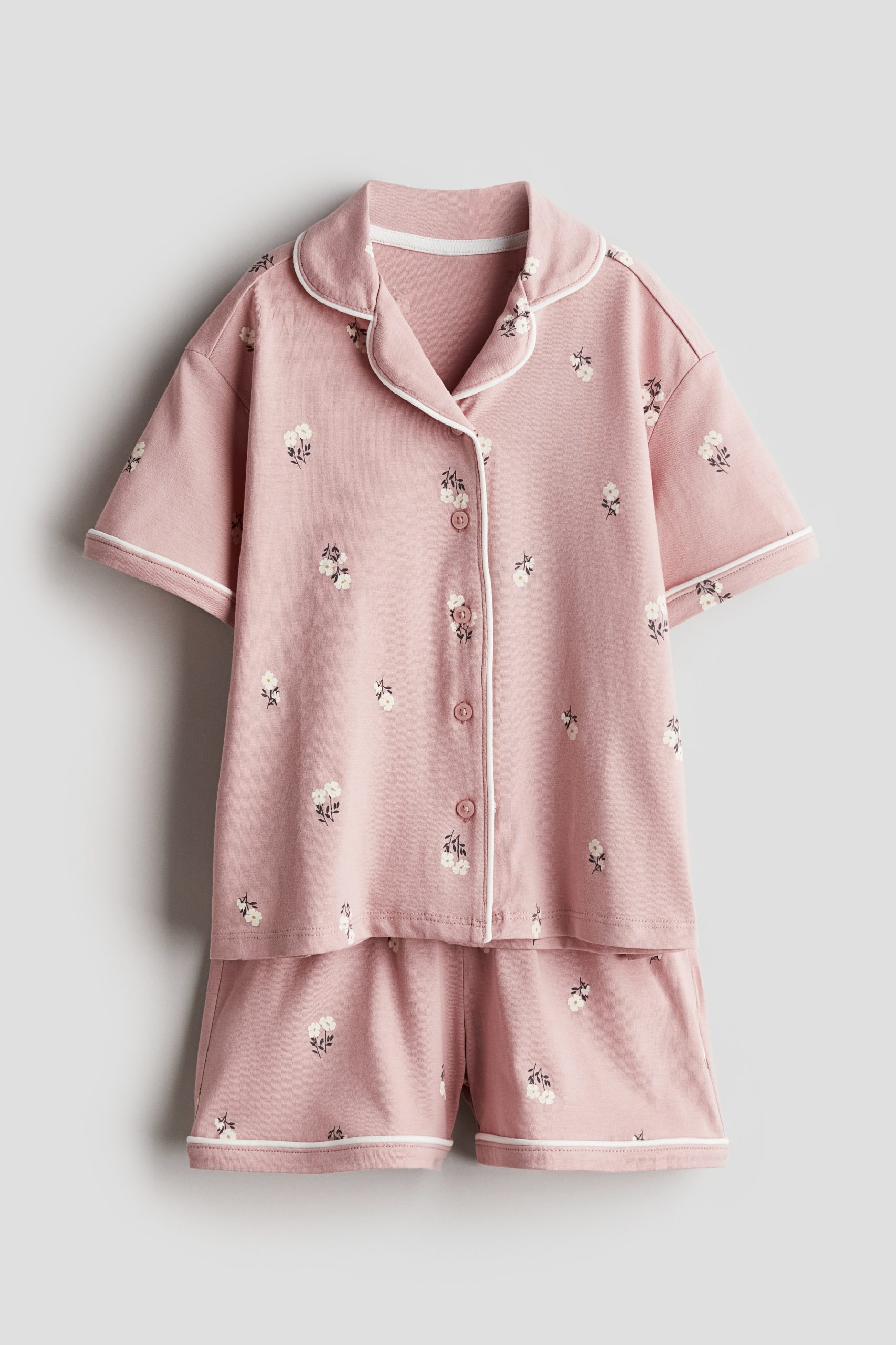 pizamy-hm-976vrp-1.jpg Piżama z wzorzystego dżerseju Jasnoróżowy/Kwiaty Dziecko | H&M PL - obrazek 1