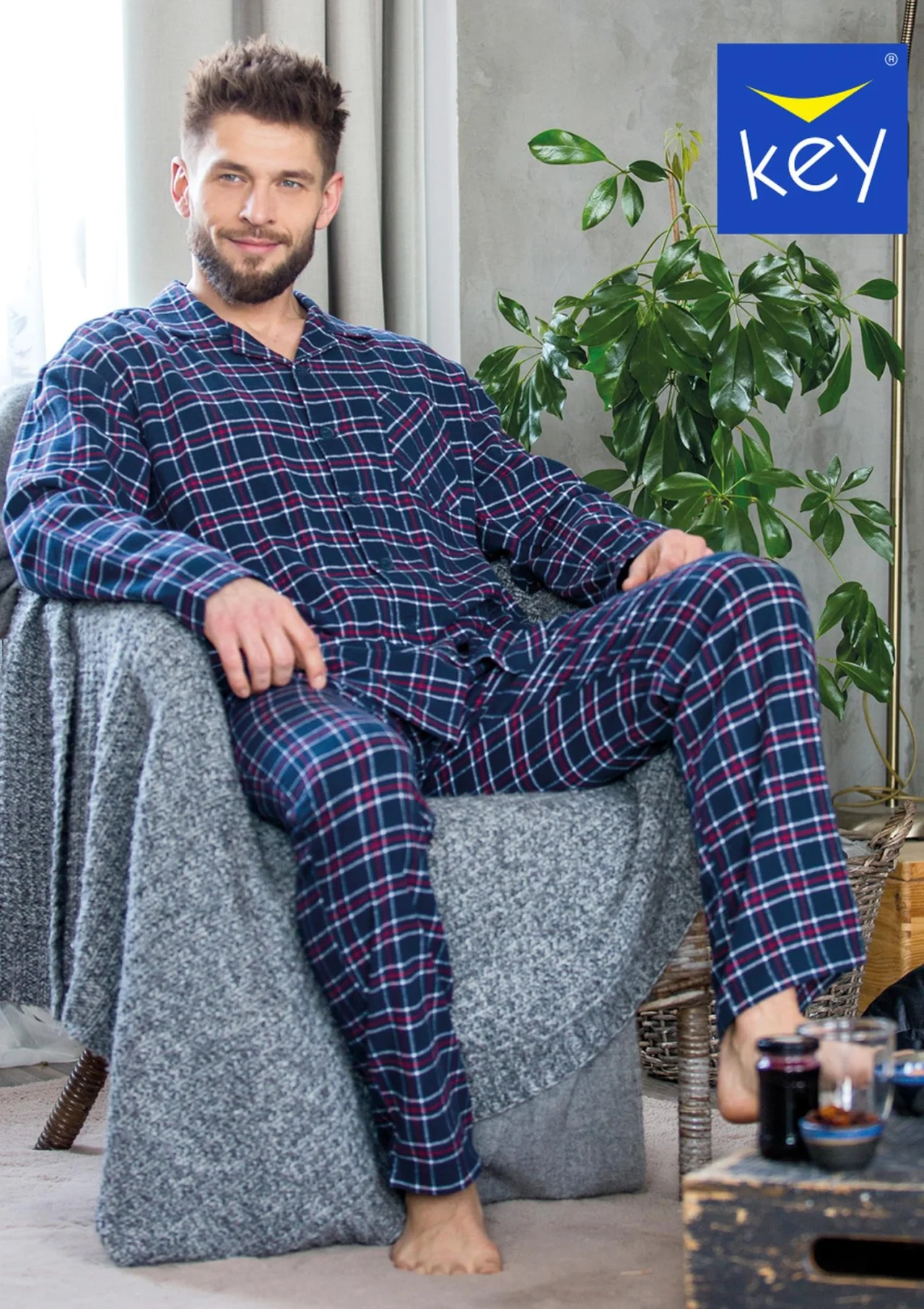 pizamy-meskie-518lzn.webp Piżama Key Męska Flanela MNS 414 B23 - obrazek 1