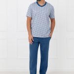 Piżama męska krótki rękaw, krótkie spodnie Nigier italianfashion.pl