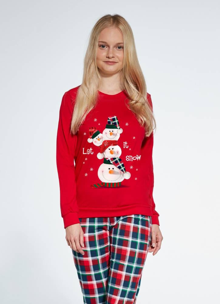 pizamy-swiateczne-dla-dzieci-186czd.jpg Świąteczna piżama dla dziewczynki Cornette 594(592)172 Snowman Cornette IpexShop.pl - obrazek 1