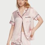 Victoria's Secret Satynowa piżama z krótkim rękawem Signature Iconic Stripe Victoria's Secret PL